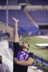 at the NFL Combine in Indianapolis, Wednesday, Feb. 18, 2015. (AJ Mast /AP Images for Under Armour)