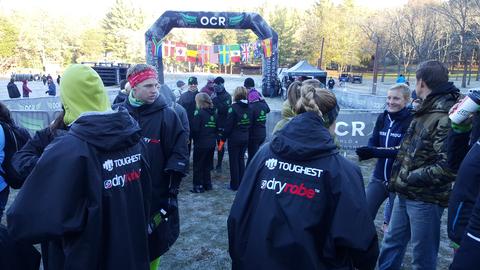 Athletes at OCRWC staying warm. Don't worry...I'm sure Toronto should be warmer than Ohio...